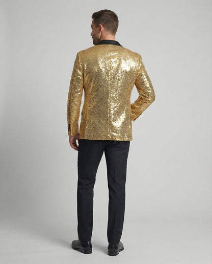 Blazer Uomo Paillettes Elegante Slim Fit