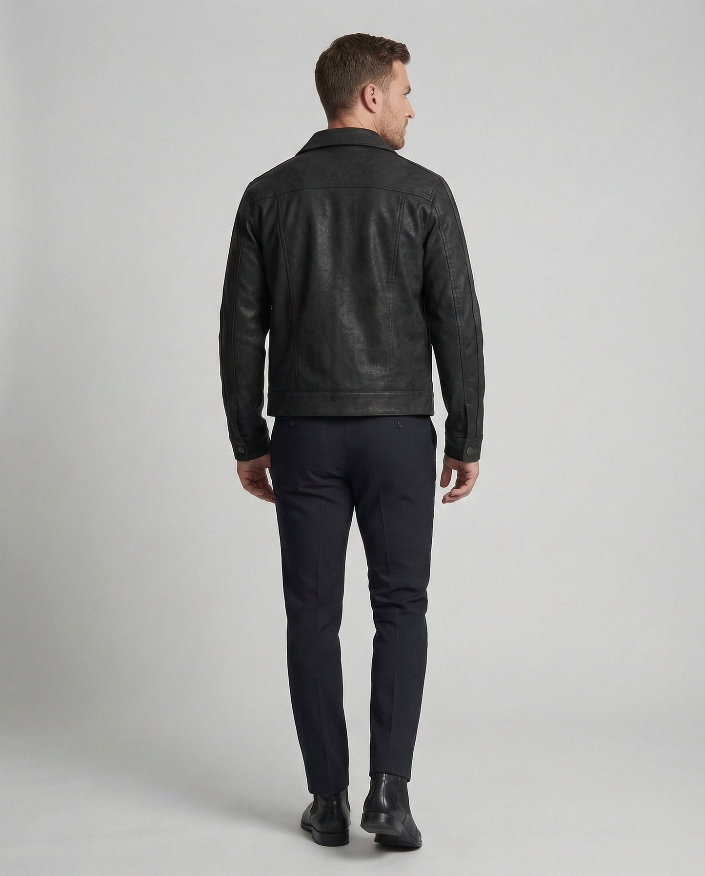 Giacca Biker Uomo in Pelle Corto