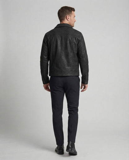 Giacca Biker Uomo in Pelle Corto