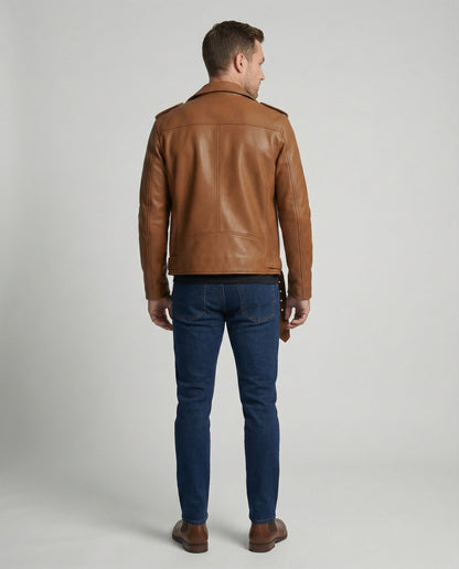 Giacca Biker Uomo in Ecopelle Taglio Slim