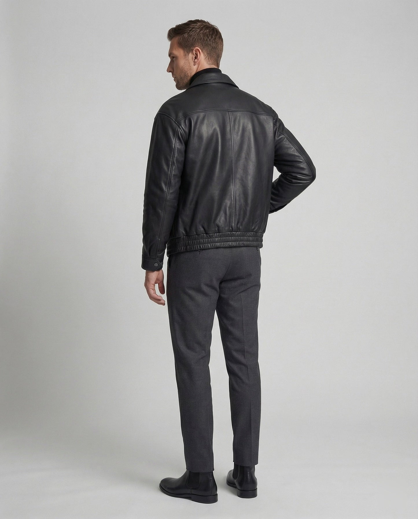 Giacca Uomo Effetto Pelle Stile Minimal