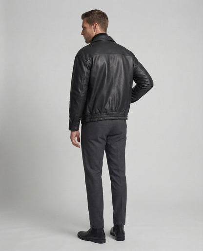 Giacca Uomo Effetto Pelle Stile Minimal