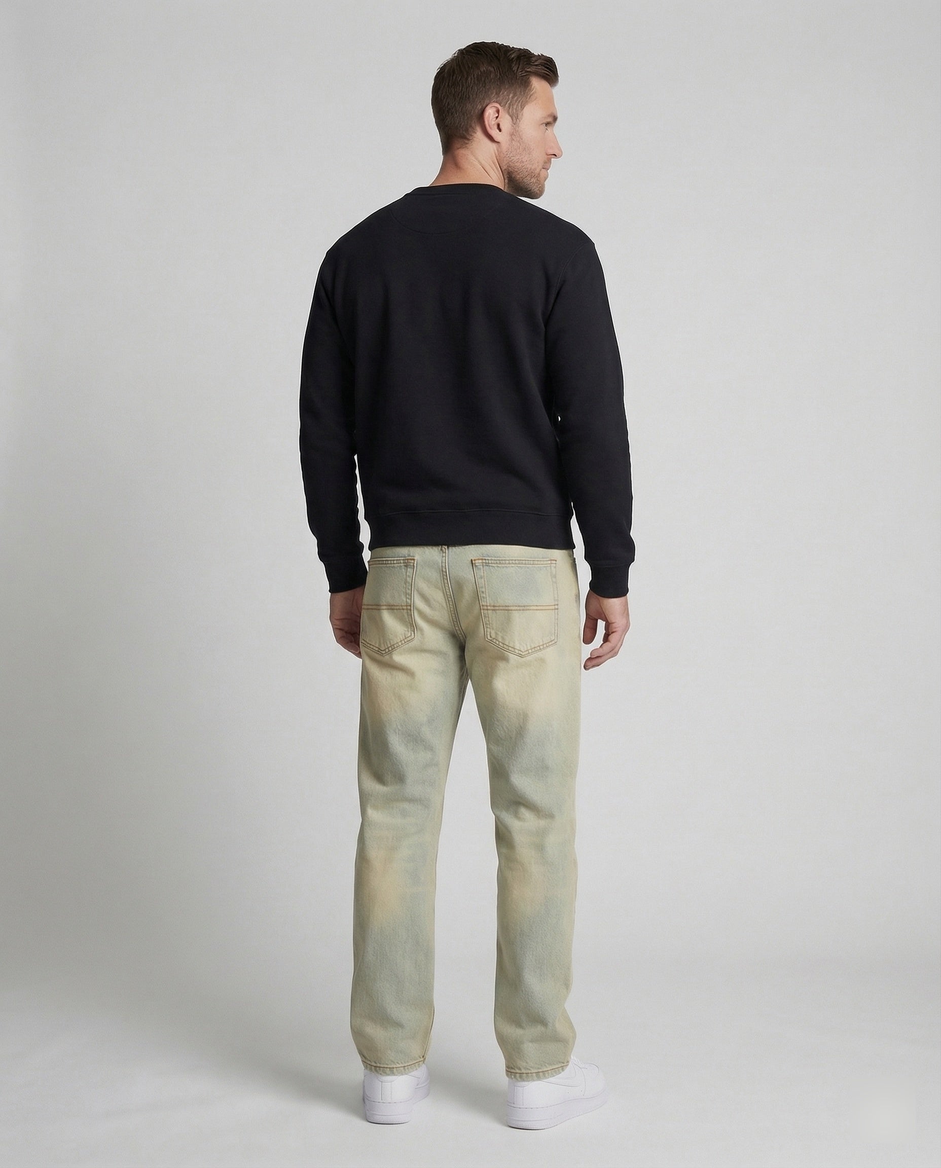 Jeans Uomo Dritti Tessuto Denim Taglio Classico - Brentozzi