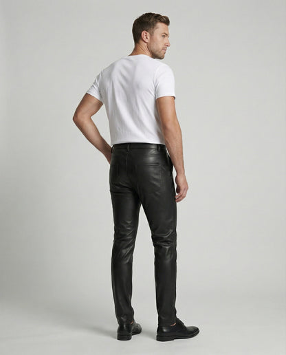 Pantaloni Uomo in Ecopelle Taglio Slim