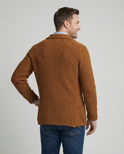 Blazer Uomo in Maglia con Colletto a Risvolto