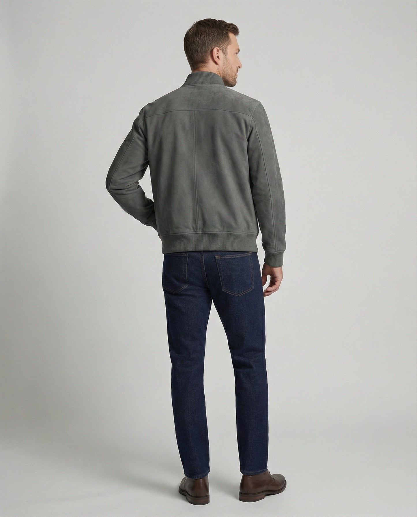 Giacca Bomber Uomo Effetto Pelle Casual