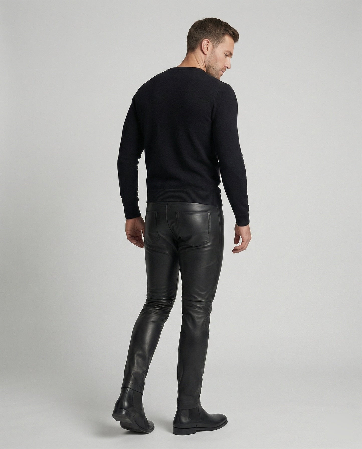 Pantaloni Uomo in Ecopelle Slim Fit