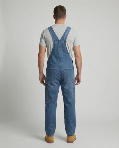 Pantaloni Salopette Uomo Jeans Taglio Largo