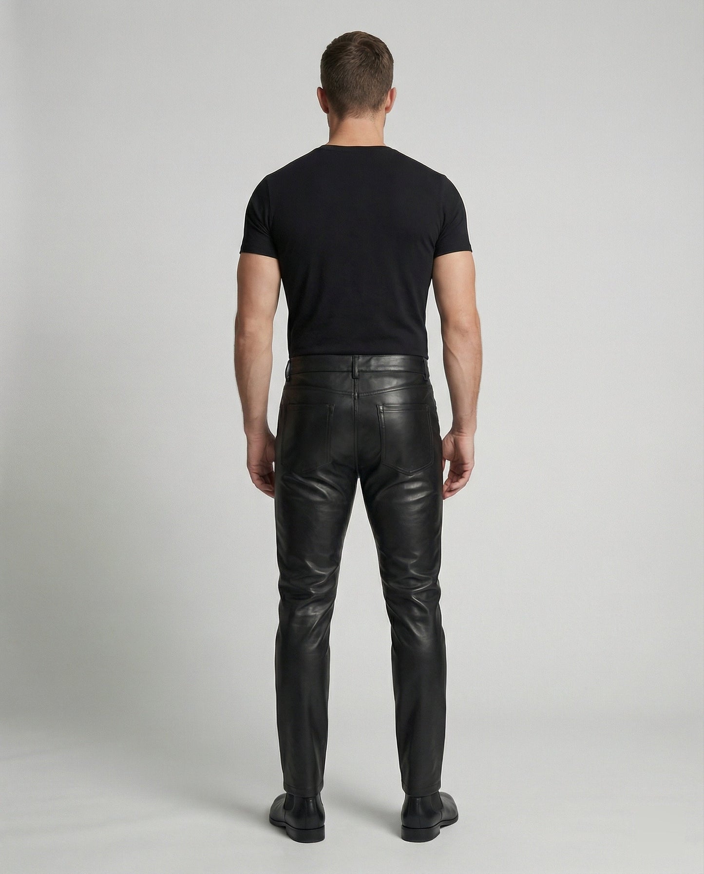 Pantaloni Uomo in Ecopelle Slim Fit con Tasche