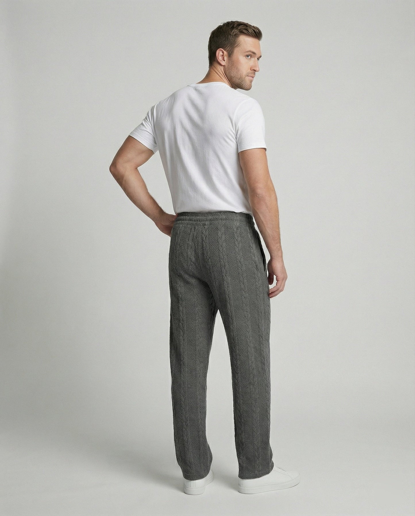 Pantaloni Uomo Tempo Libero Elastico Vita Comoda