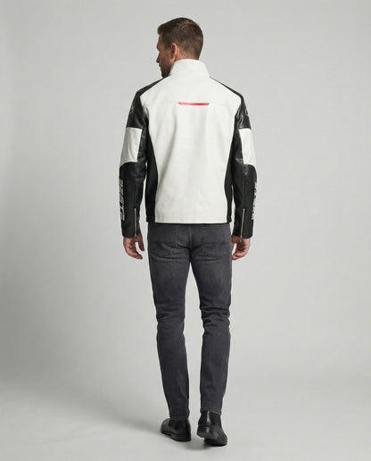Giacca Biker Uomo in Ecopelle Stile Racing