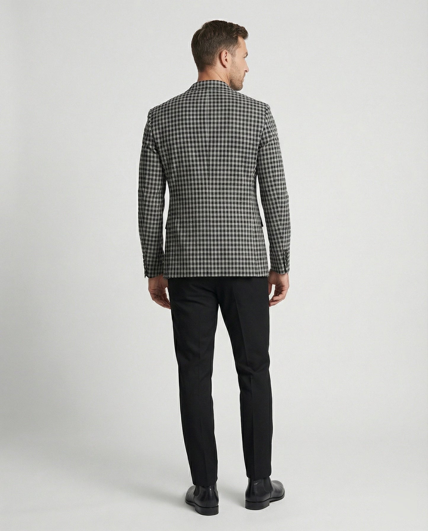 Giacca Uomo Slim Fit Monopetto Tessuto Glencheck