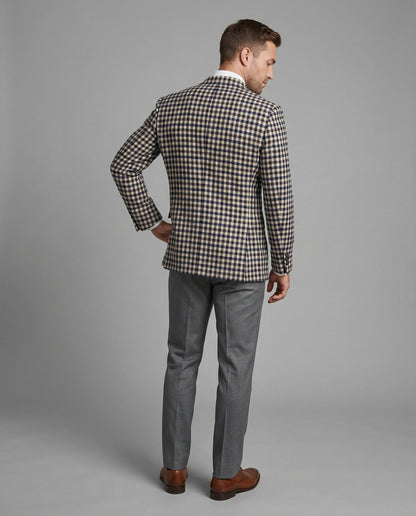 Blazer Uomo Quadrettato Stile Sportivo Elegante