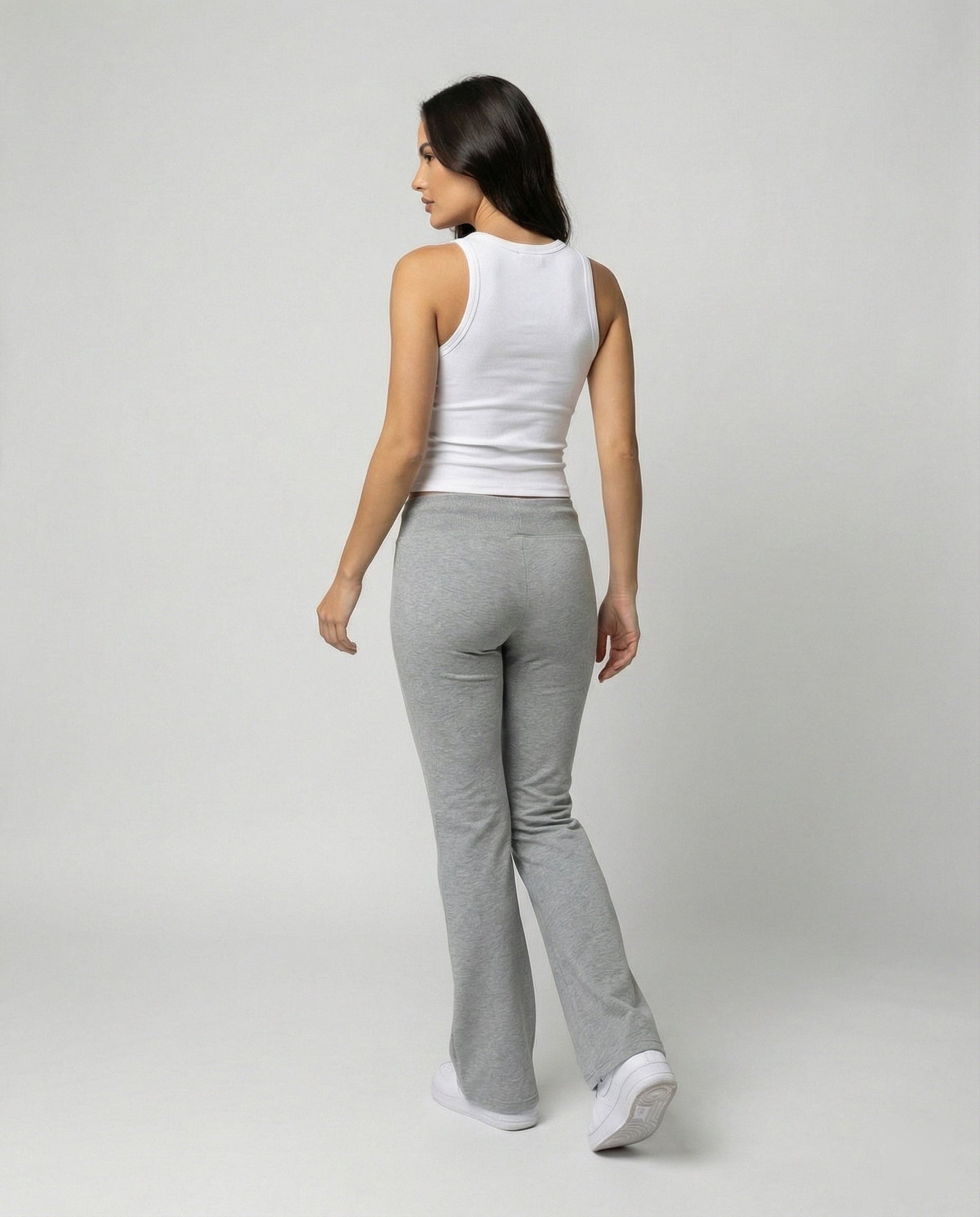 Pantaloni Donna Casual in Felpa con Vita Alta