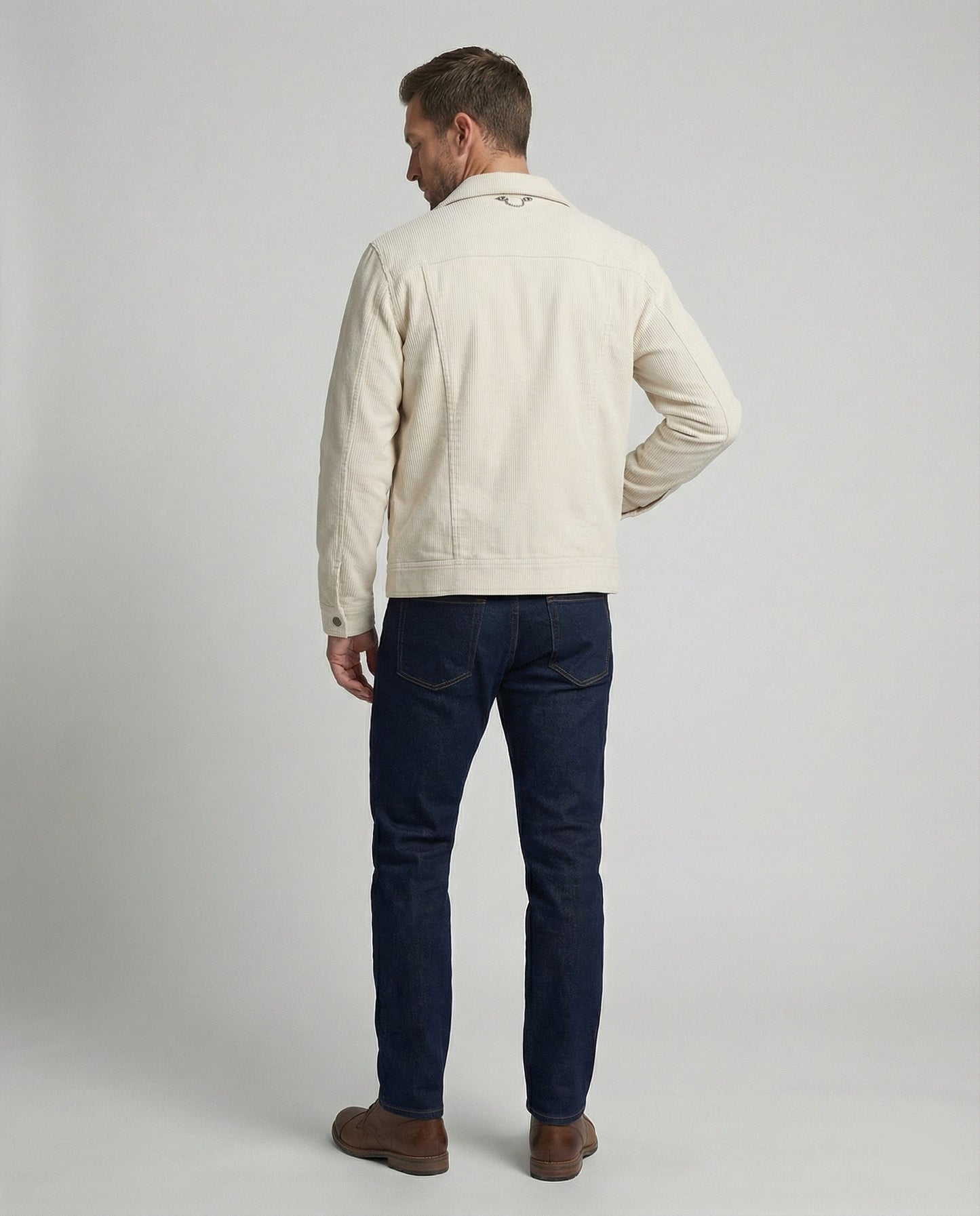 Camicia Giacca Uomo con Bottoni a Pressione