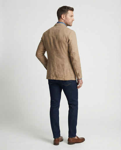 Blazer Uomo Lino Doppio Petto Classico
