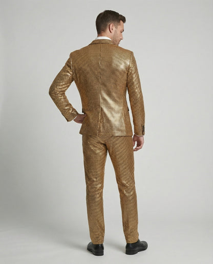 Abito da Sera Uomo con Motivo Lucido Slim Fit