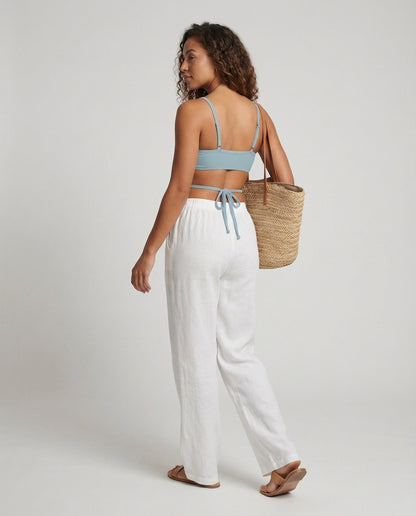 Bikini Donna Fascia con Stampa a Righe Incrociata