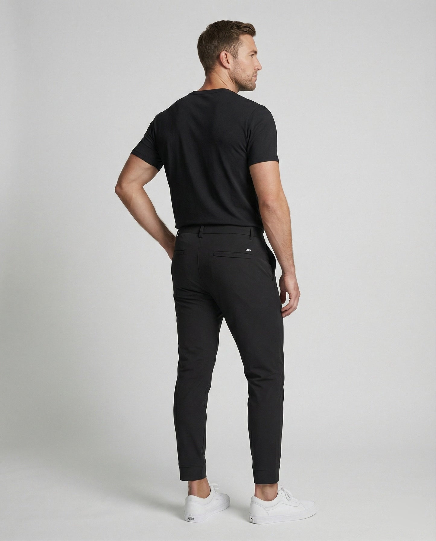 Pantaloni Eleganti Uomo Tessuto Elastico Slim Fit
