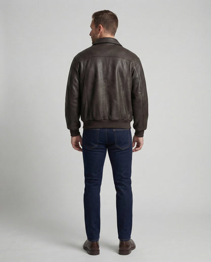 Giacca Bomber Uomo in Pelle Morbida Classica