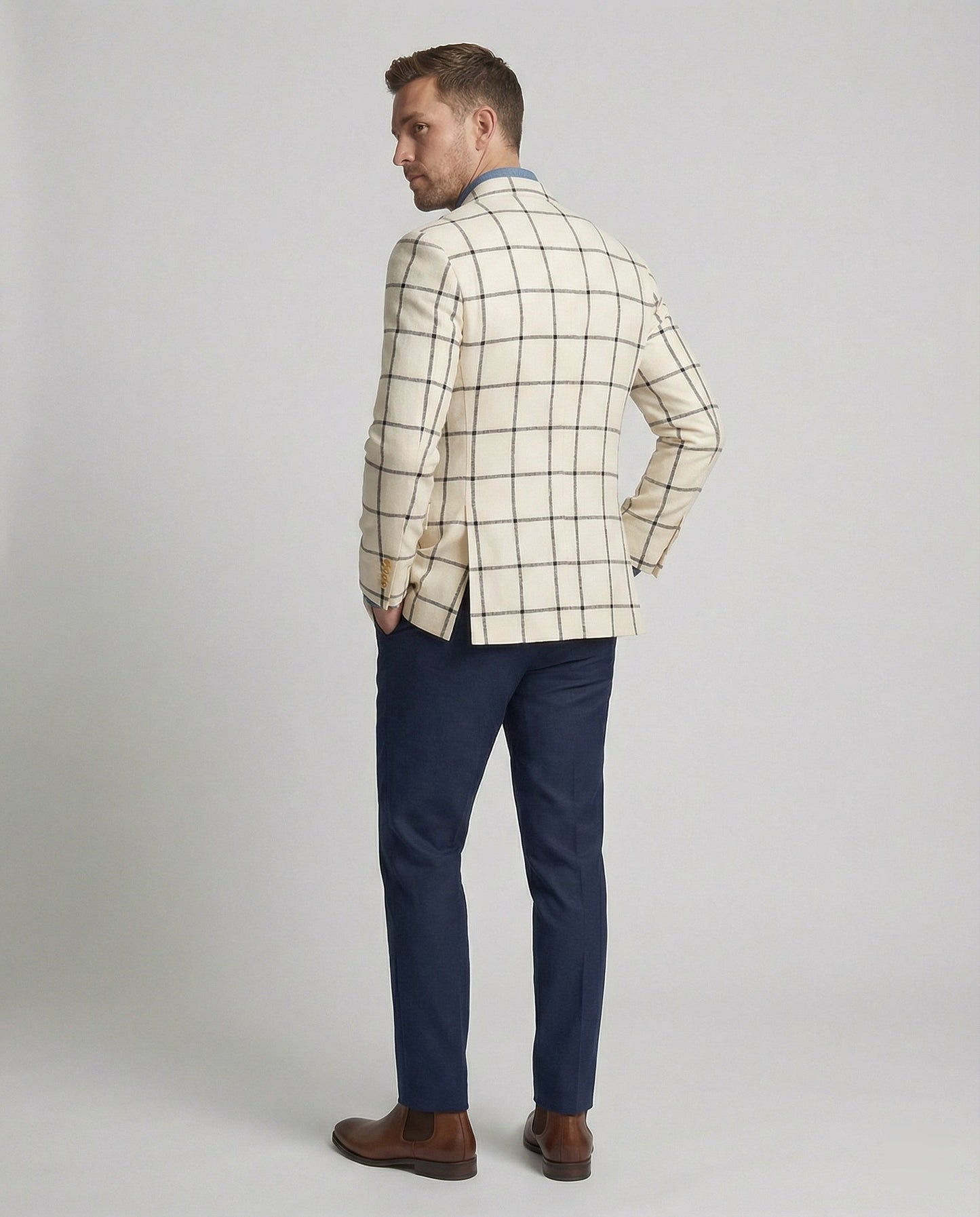 Blazer Uomo Quadri Doppio Petto Classico