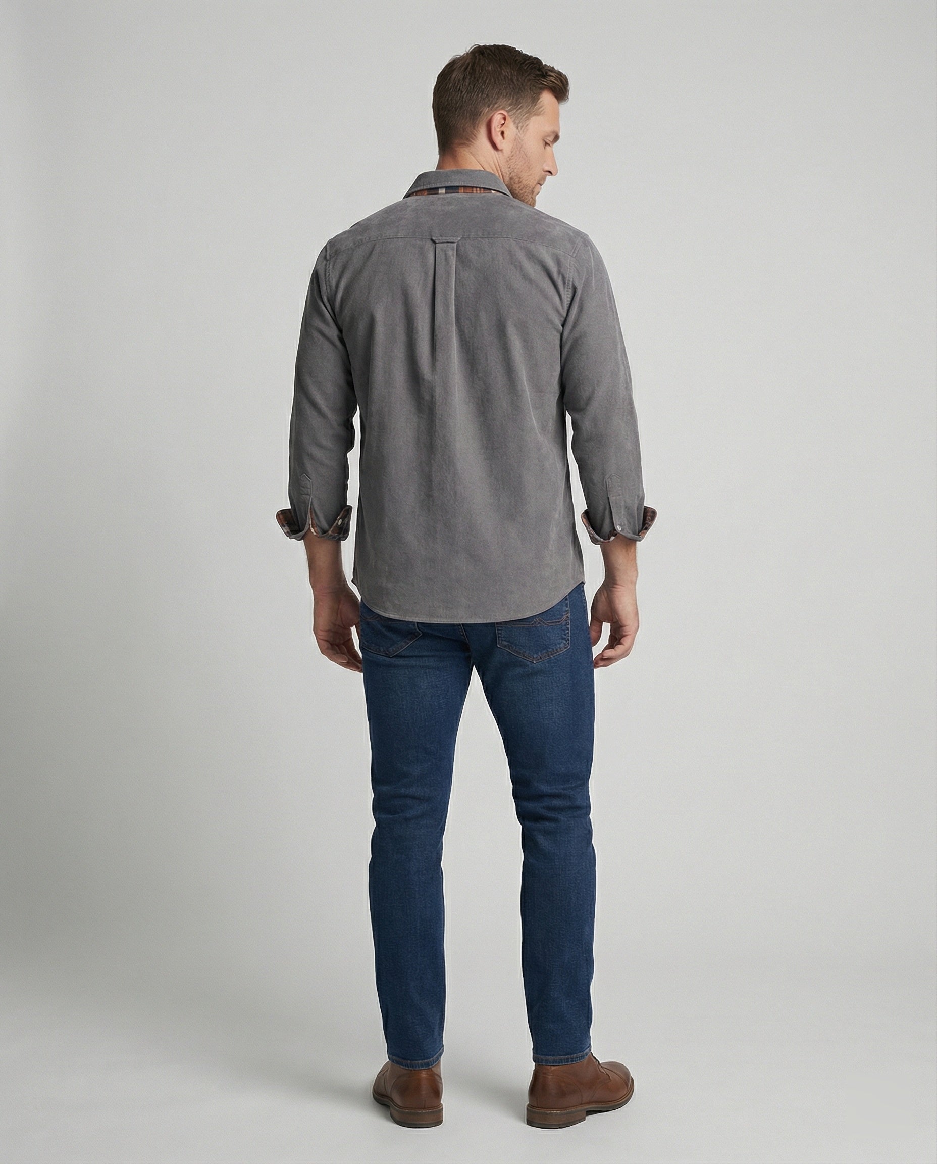 Camicia Uomo in Velluto a Coste Manica Lunga Casual - Brentozzi
