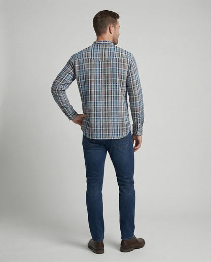Camicia Uomo Manica Lunga Collo Coreano Quadri - Brentozzi