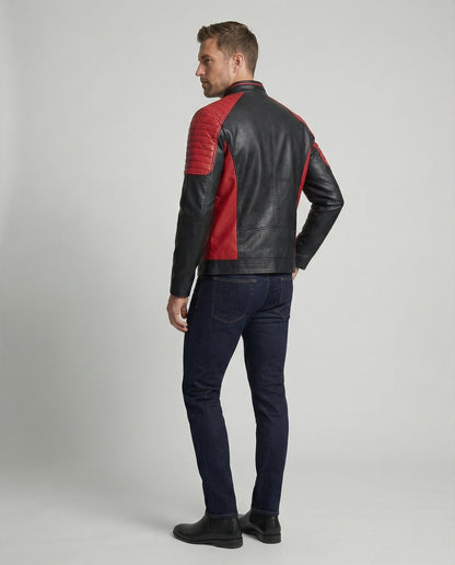 Giacca Biker Uomo Stile Motorsport Slim Fit