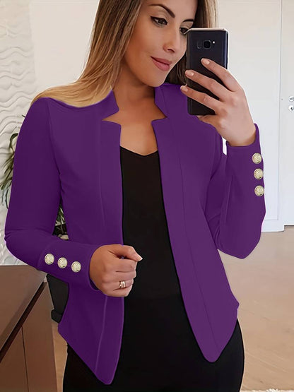 Blazer Donna Casual Cotone Leggero Manica Lunga Bottoni