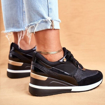 Sneaker Donna con Zeppa Stringate Stile Moda