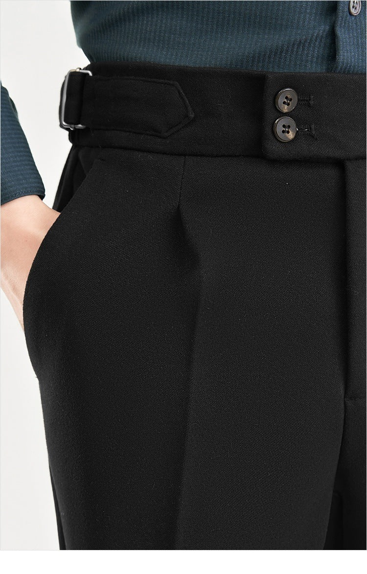 Pantaloni Uomo in Tweed Look Vintage Vestibilità Comoda