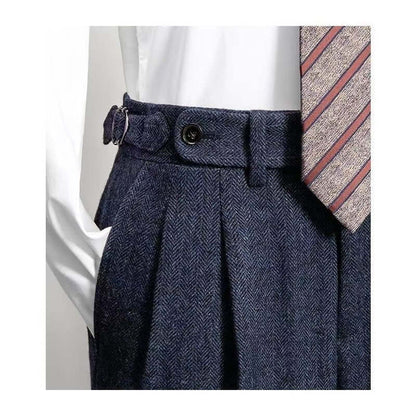 Pantaloni Uomo in Tweed Look Vintage Vestibilità Comoda - Brentozzi