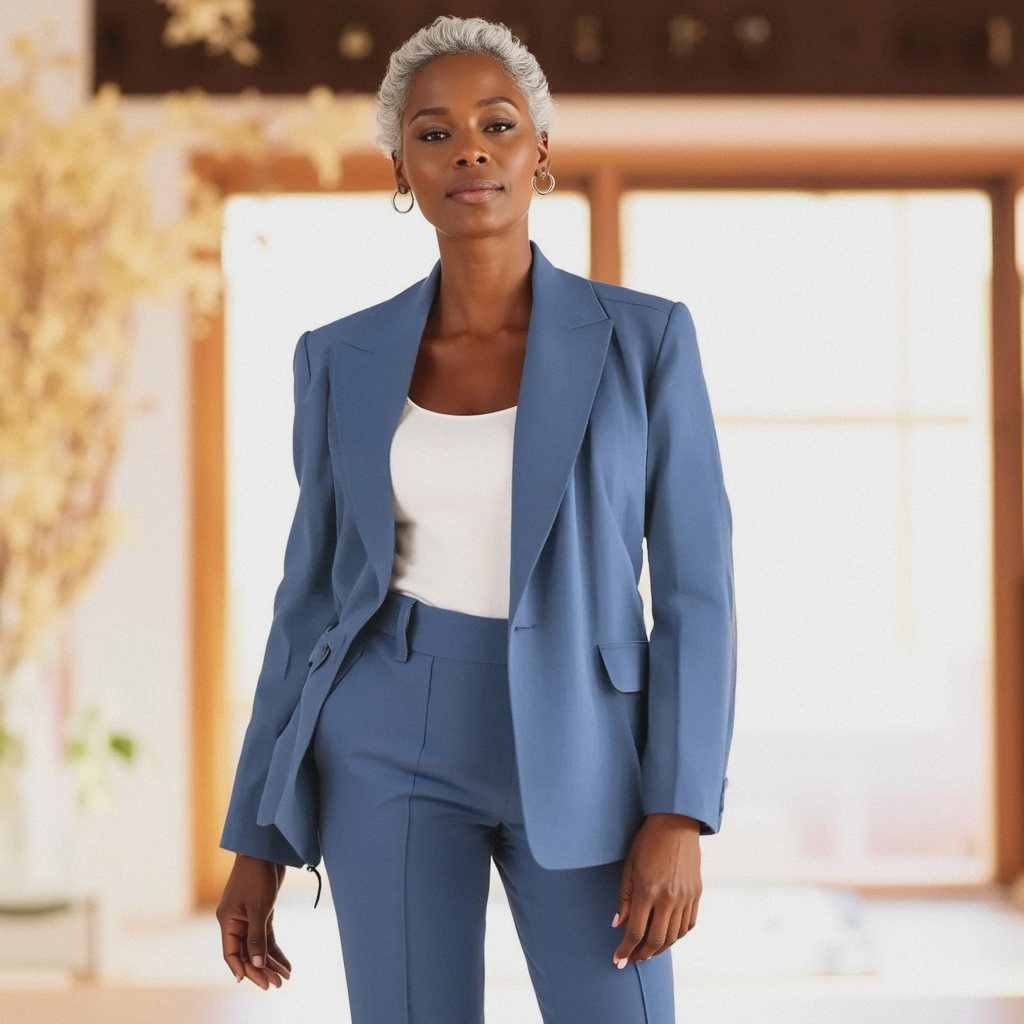 Tailleur Due Pezzi Donna Tessuto Business Vestibilità Larga - Brentozzi