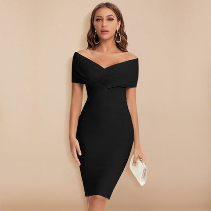 Abito Mini Donna Scollo Spalle Scoperte - Brentozzi