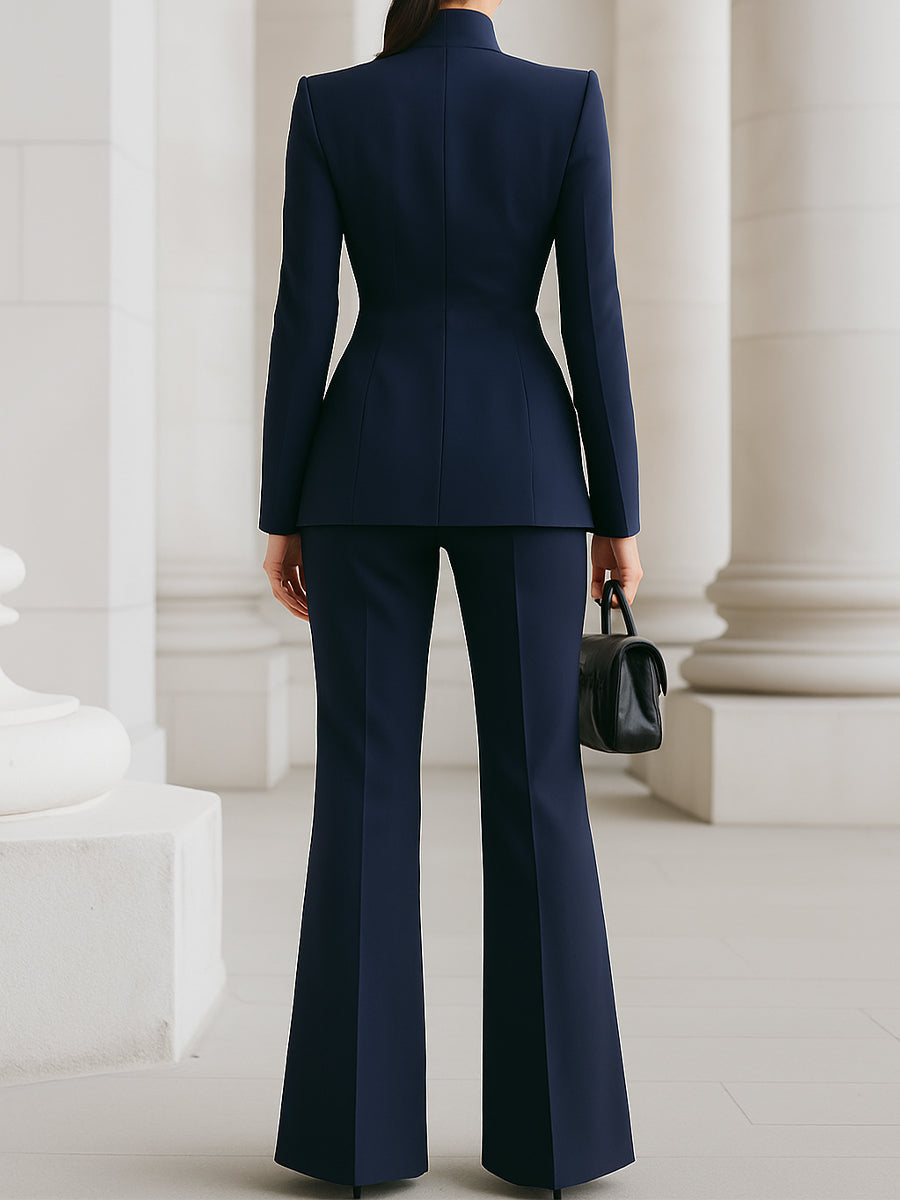 Completo Donna Blazer e Pantaloni Taglio Largo Sartoriale