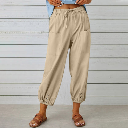 Pantaloni Cargo Donna con Coulisse Vita Elastico