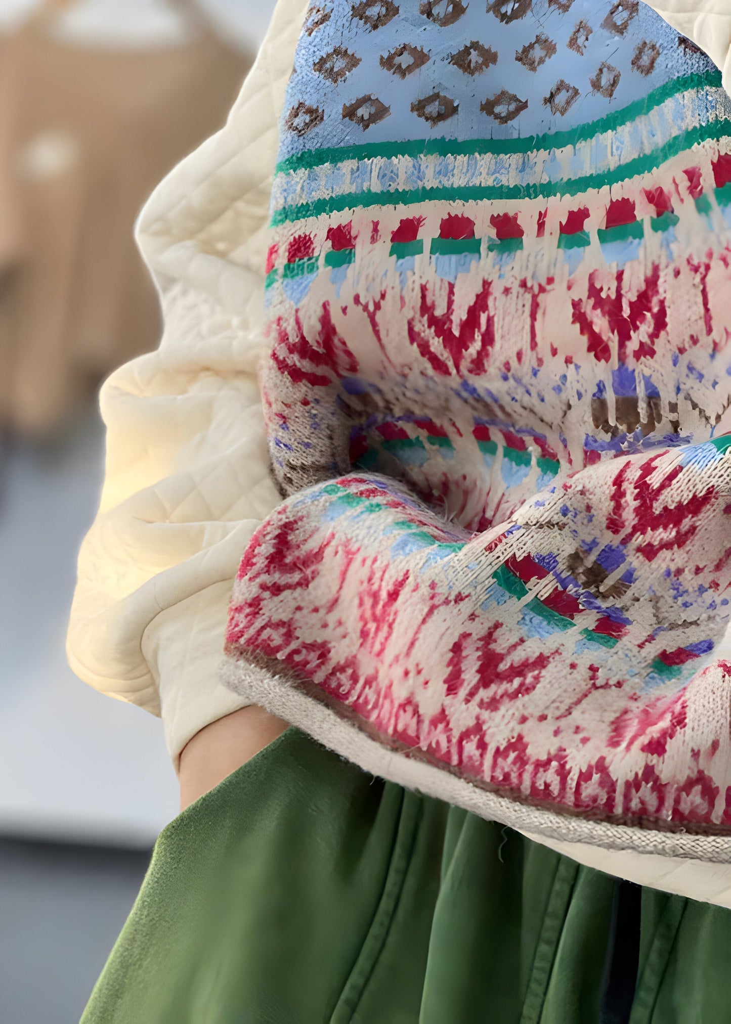 Gilet Donna in Lana con Stampa Caldo Moda a Strati