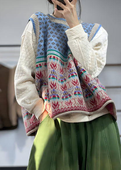Gilet Donna in Lana con Stampa Caldo Moda a Strati - Brentozzi