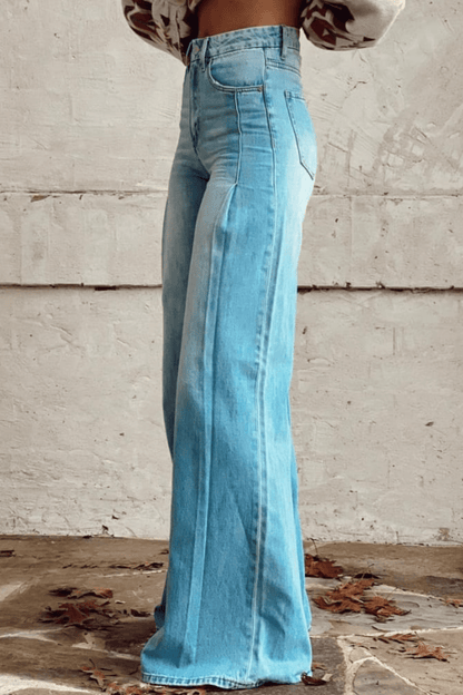 Jeans Donna Denim Taglio Largo Gamba Ampia