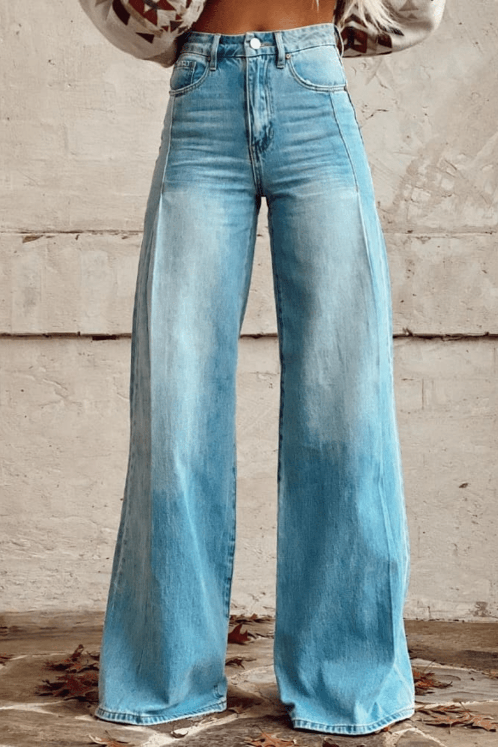Jeans Donna Denim Taglio Largo Gamba Ampia - Brentozzi