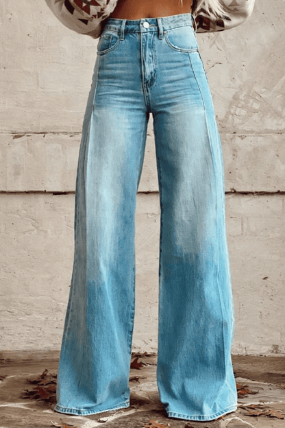Jeans Donna Denim Taglio Largo Gamba Ampia - Brentozzi