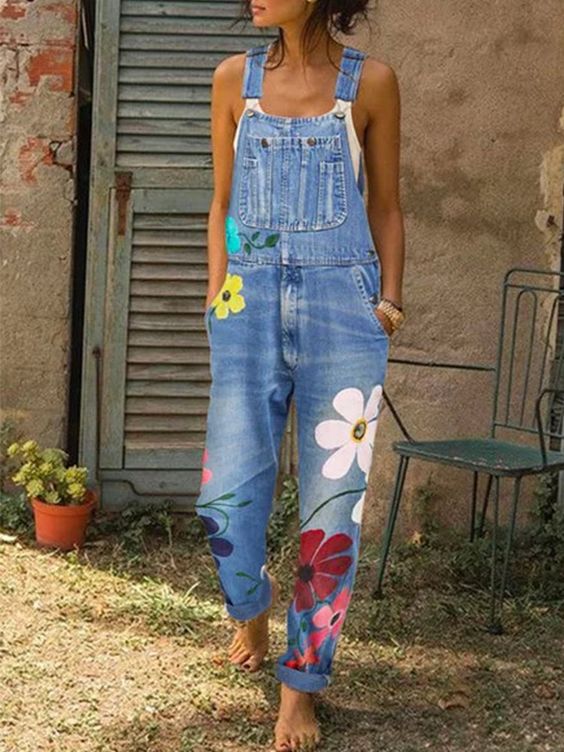 Tuta Donna Fantasia Floreale Stile Casual