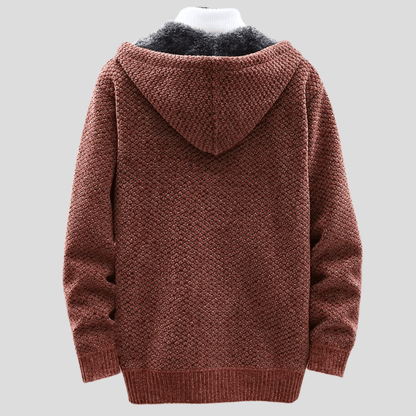 Felpa Uomo con Cappuccio in Maglia Regular Fit