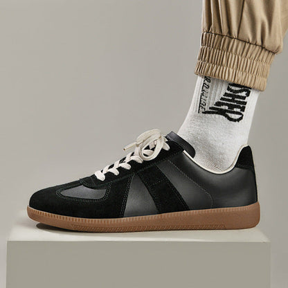 Sneakers Uomo Basse con Lacci e Dettagli a Pannelli