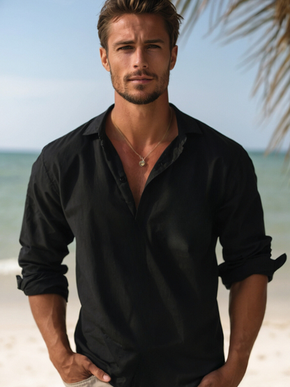 Camicia Uomo Traspirante Manica Lunga Estiva