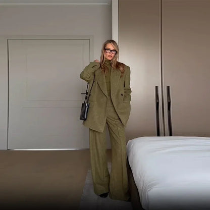 Completo Donna Blazer e Pantaloni Gamba Dritta - Vesarelli