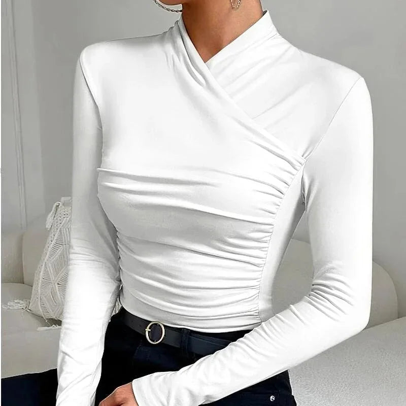 Maglia Donna Maniche Lunghe Asimmetrica Vestibilità Slim - Vesarelli