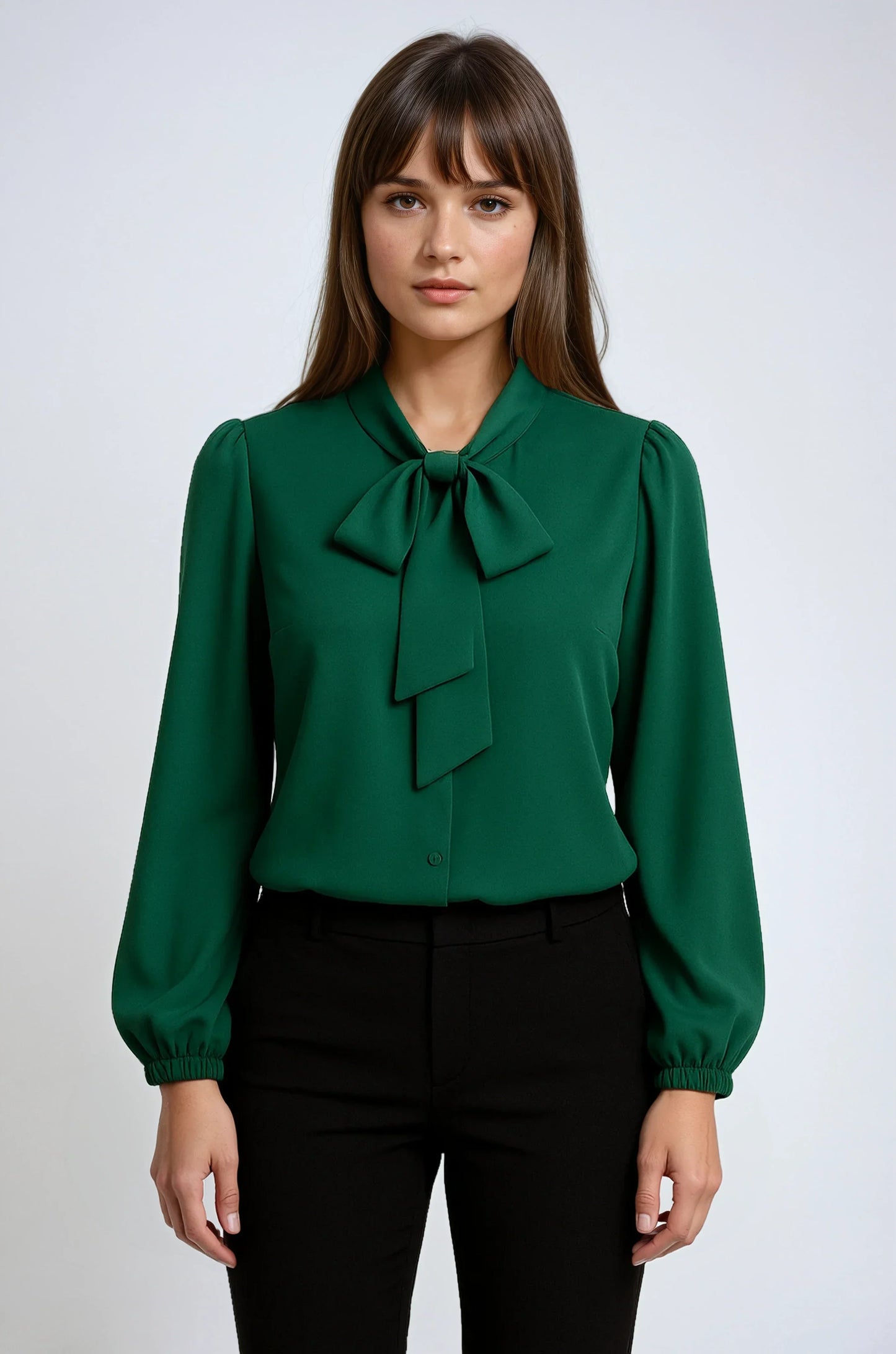 Blusa Donna Manica Lunga con Nodo Elegante - Vesarelli