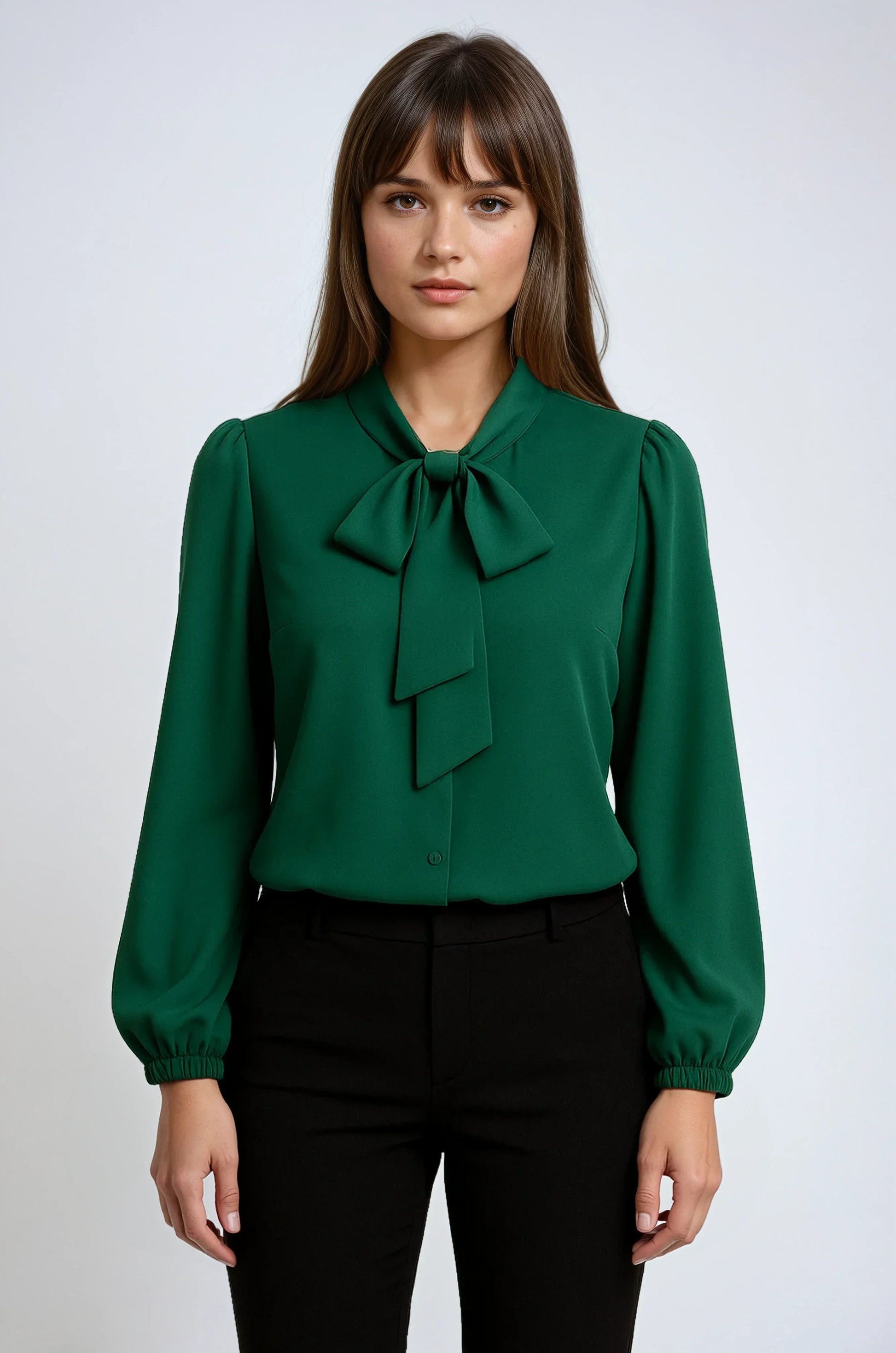 Blusa Donna Manica Lunga con Nodo Elegante - Vesarelli