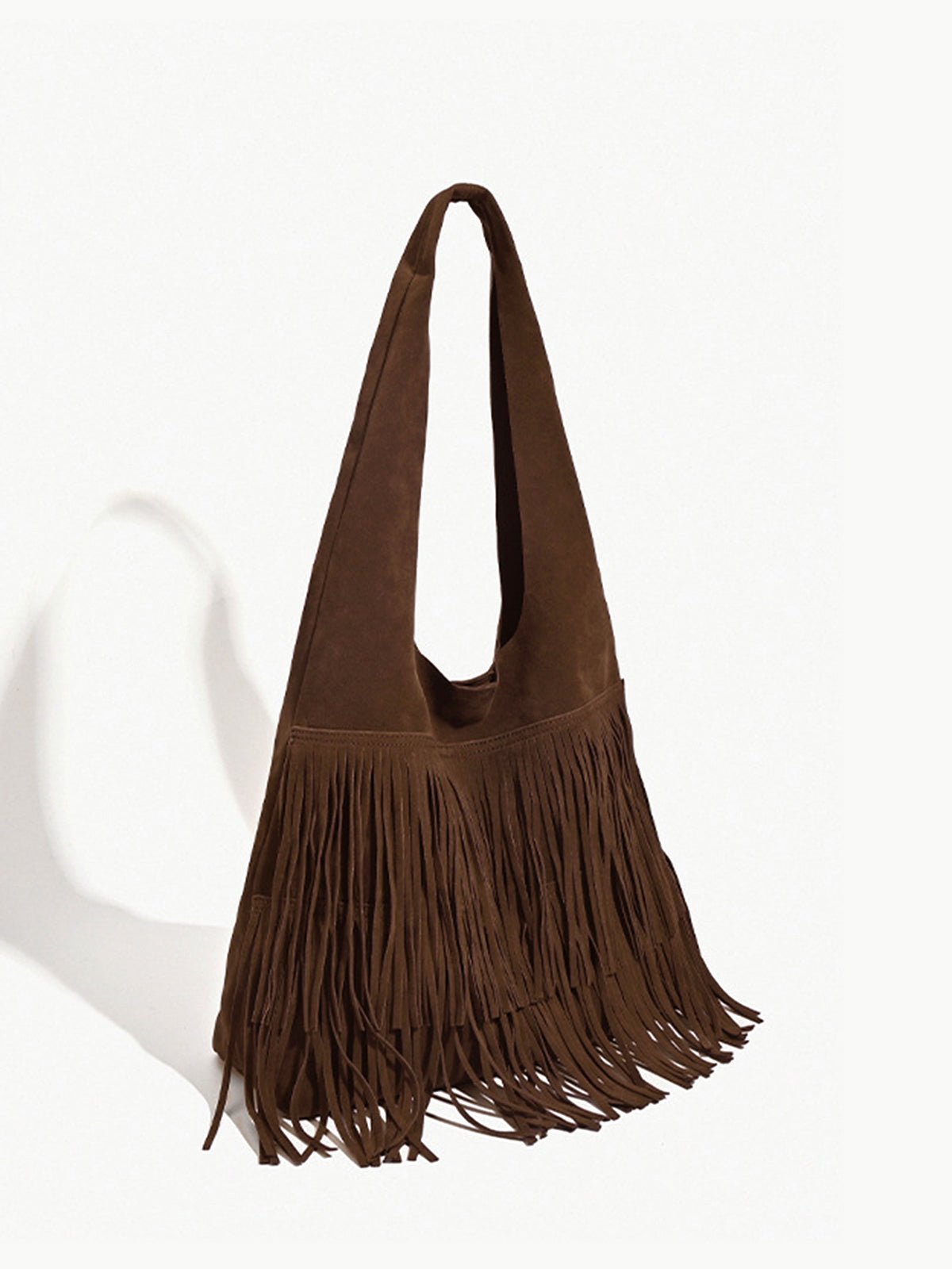 Borsa Hobo Donna in Pelle con Frange Stile Boho